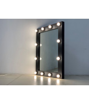 Гримерное зеркало с подсветкой в стиле лофт в черной раме 100x80 см